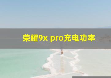 荣耀9x pro充电功率